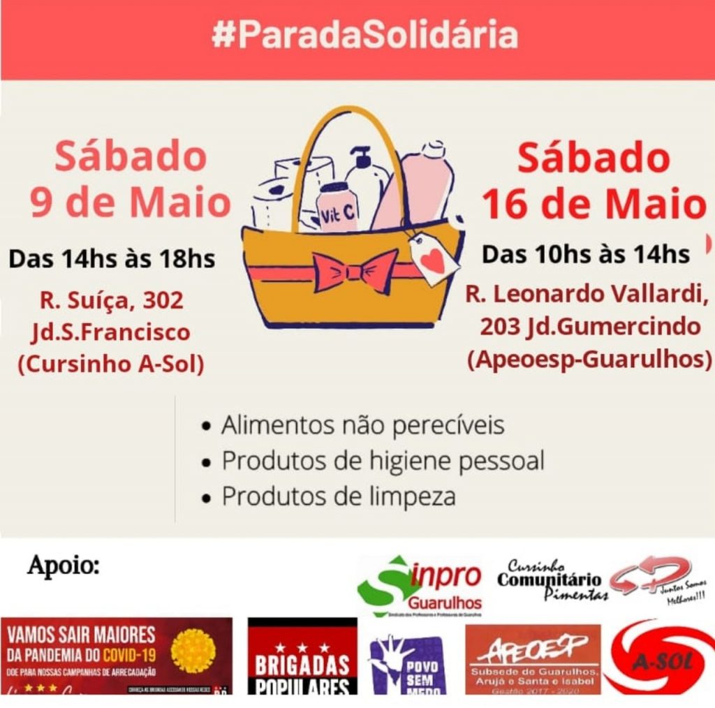 Movimentos sociais fazem campanha para doação de alimentos via drive-thru