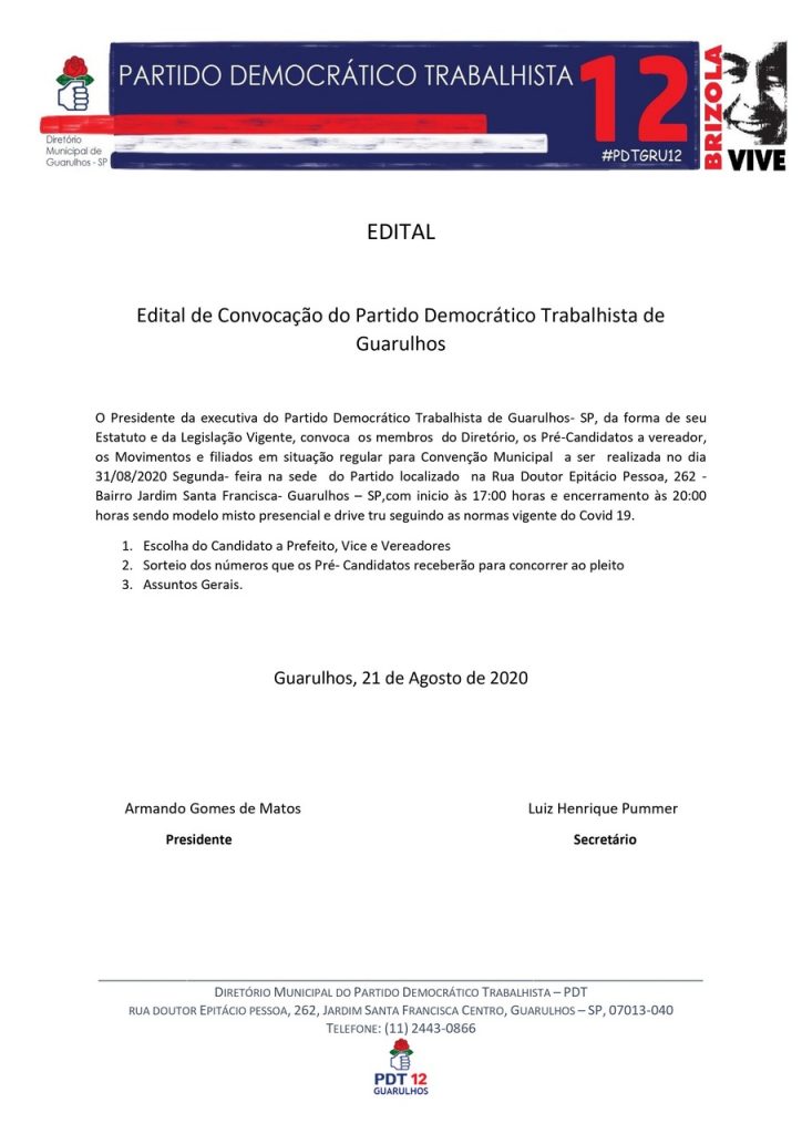 Edital PDT