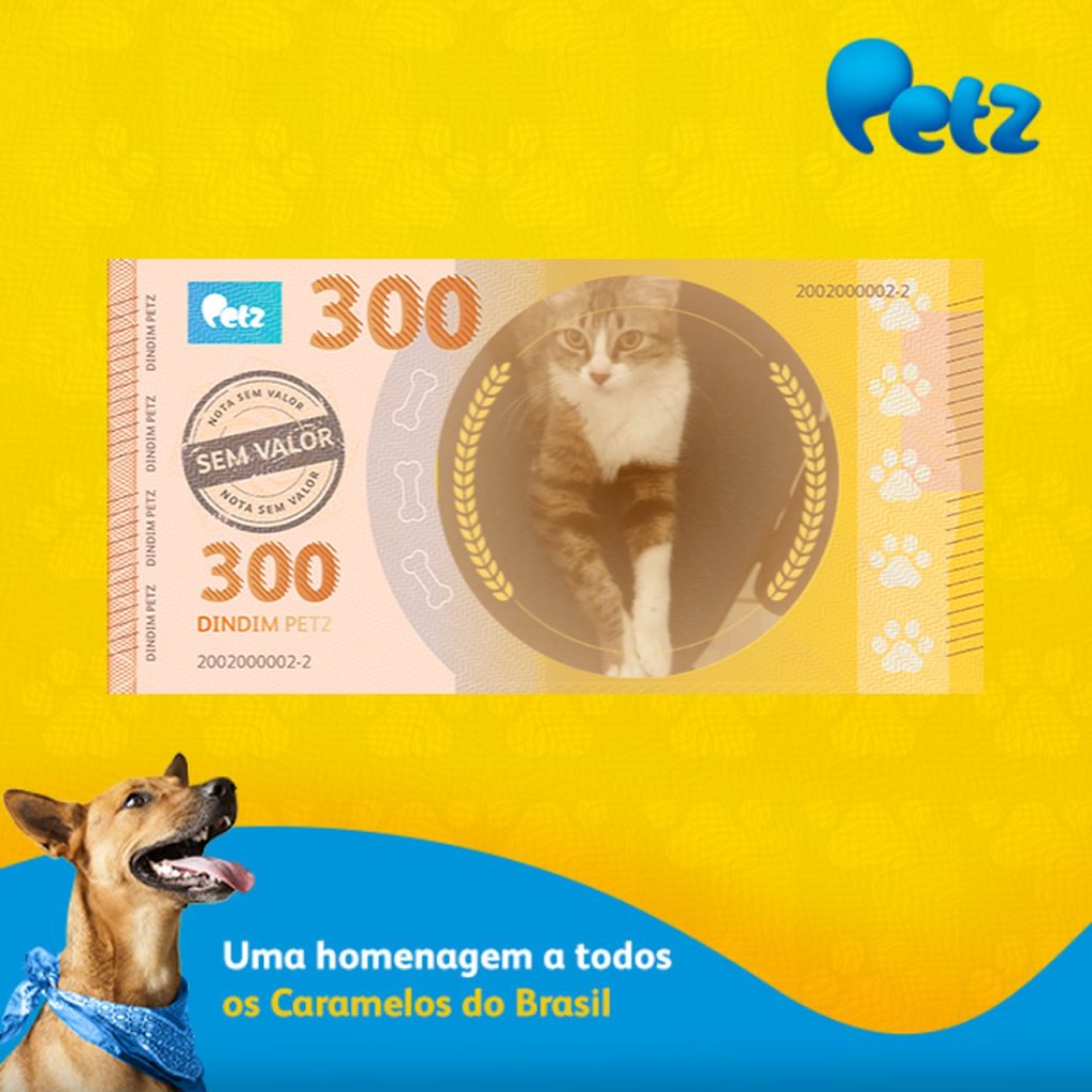 Nota de 300 com pet personalizado