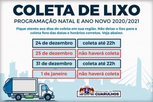 Prefeitura informa programação da coleta de lixo no Natal e no Ano Novo