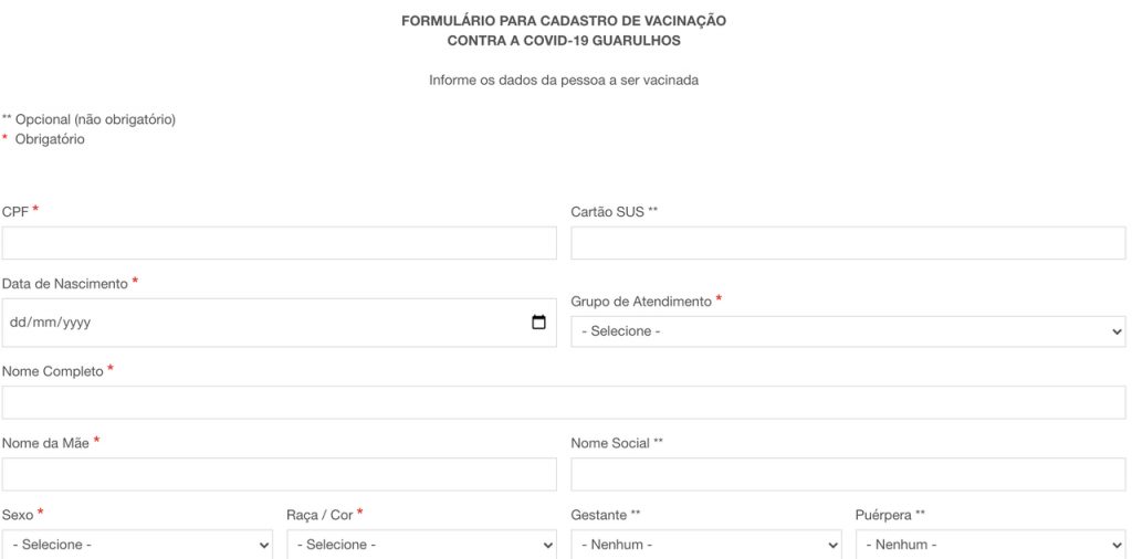 Formulário Vacina