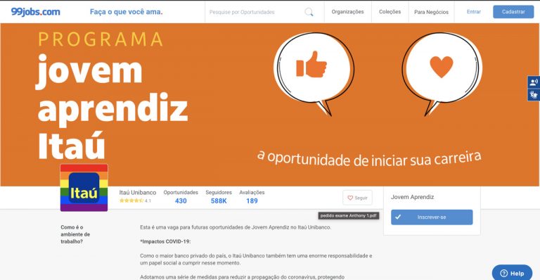 Jovem Aprendiz Itaú