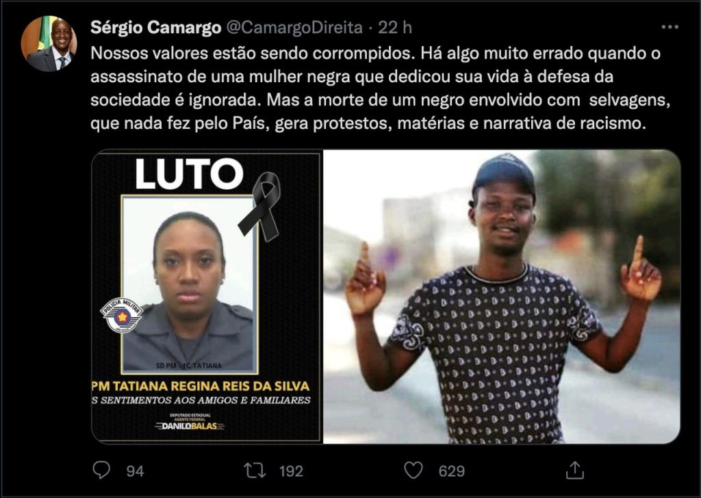 Tweet Sergio Camargo