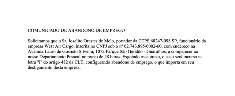 publicidade legal West Air Cargo