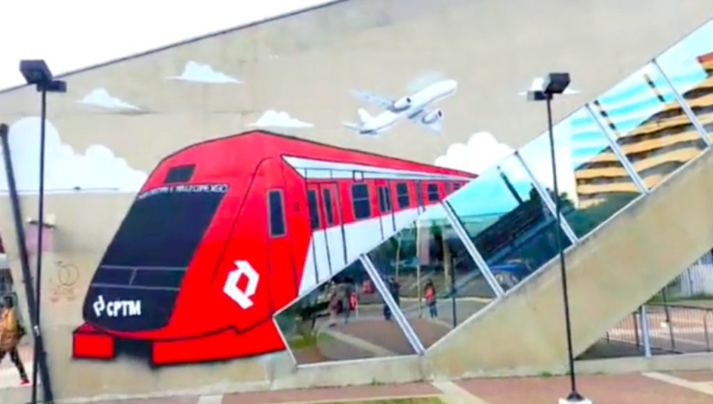 Estação Guarulhos-Cecap ganha grafite em homenagem aos 30 anos da CPTM