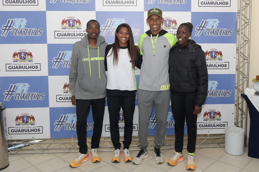 Saidi Makula, Jéssica Soares, Giovani dos Santos e Janet Masai, lançamento da 1ª Meia Maratona de Guarulhos