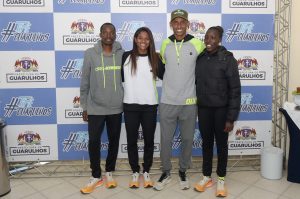 Saidi Makula, Jéssica Soares, Giovani dos Santos e Janet Masai, lançamento da 1ª Meia Maratona de Guarulhos