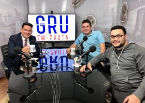Abner Vidal, presidente da OAB Guarulhos, Wellington Alves e Eurico Cruz, no GRU em Pauta