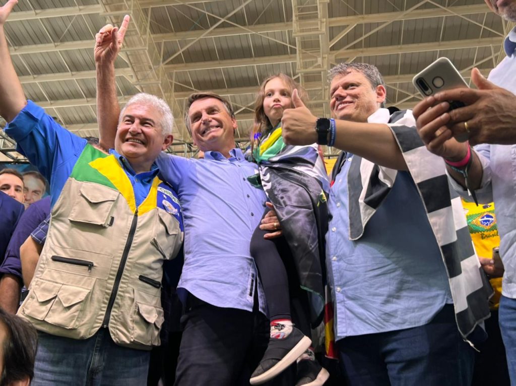 Marcos Pontes, Bolsonaro e Tarcísio de Freitas