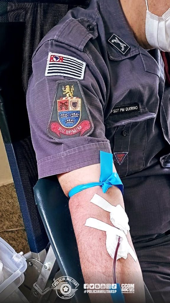 Policiais militares ajudam Hemocentro São Lucas de Guarulhos com doação de sangue