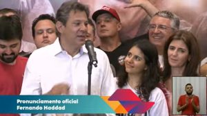 Haddad em discurso de derrota ao Governo de SP