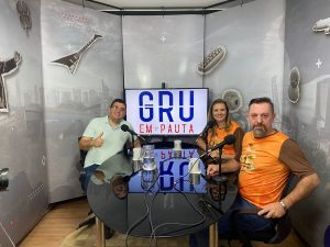 Wellington Alves, Erika Tonetti e Marcelo Rafael, do Moriah, no GRU em Pauta