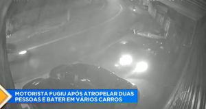 motorista atropela duas vítimas e bate em três veículos