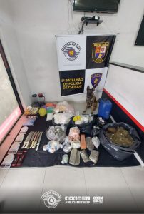 Cão farejador encontra entorpecentes