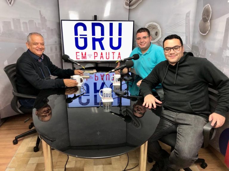 Padre Antônio Carlos Frizzo, Wellington Alves e Eurico Cruz no GRU em Pauta