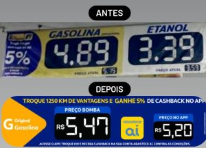 Placa e banner posto Ipiranga