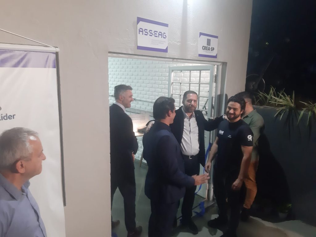 Ricardo França, Guti e Ticiano no hub de inovação da Asseag