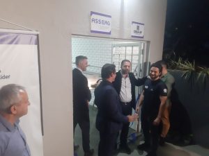 Ricardo França, Guti e Ticiano no hub de inovação da Asseag