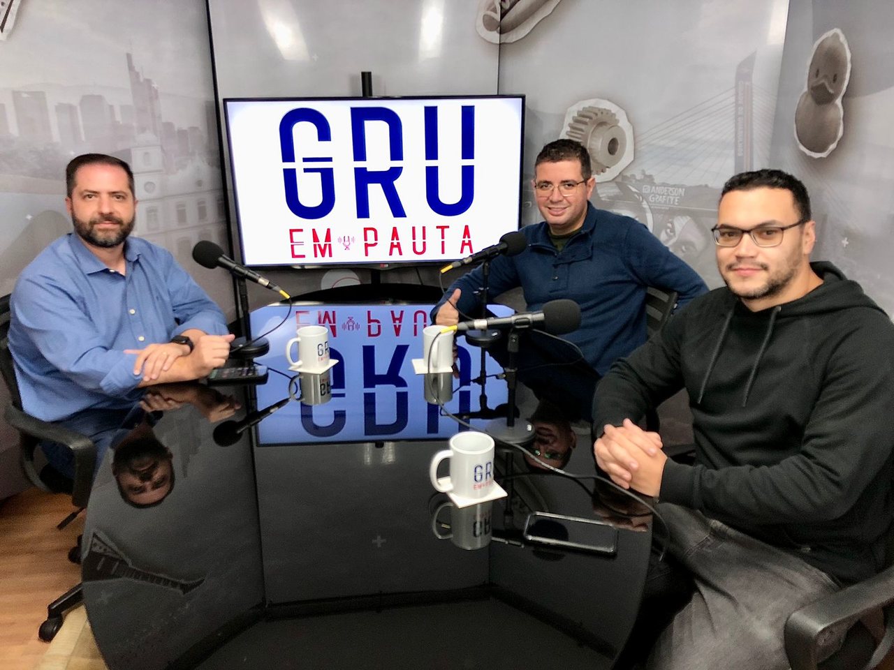 Ricardo França, Wellington Alves e Eurico Cruz no GRU em Pauta
