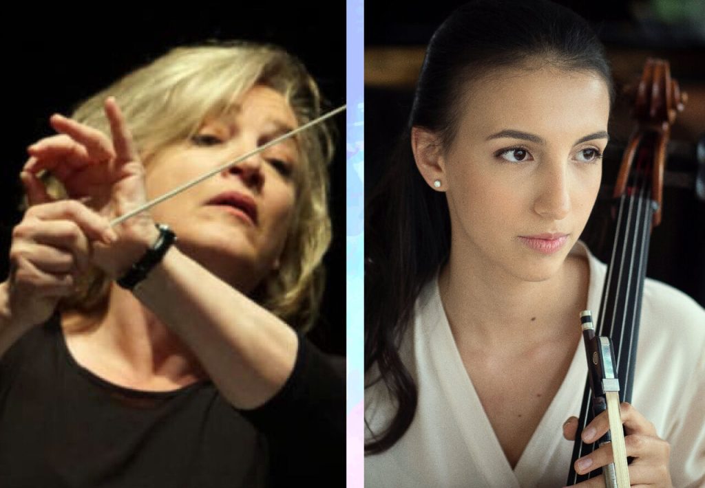 maestrina Lígia Amato e a violoncelista Marina Martins