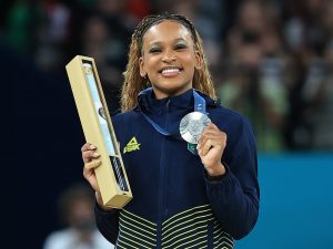 Rebeca Andrade, prata no salto nas Olimpíadas de Paris
