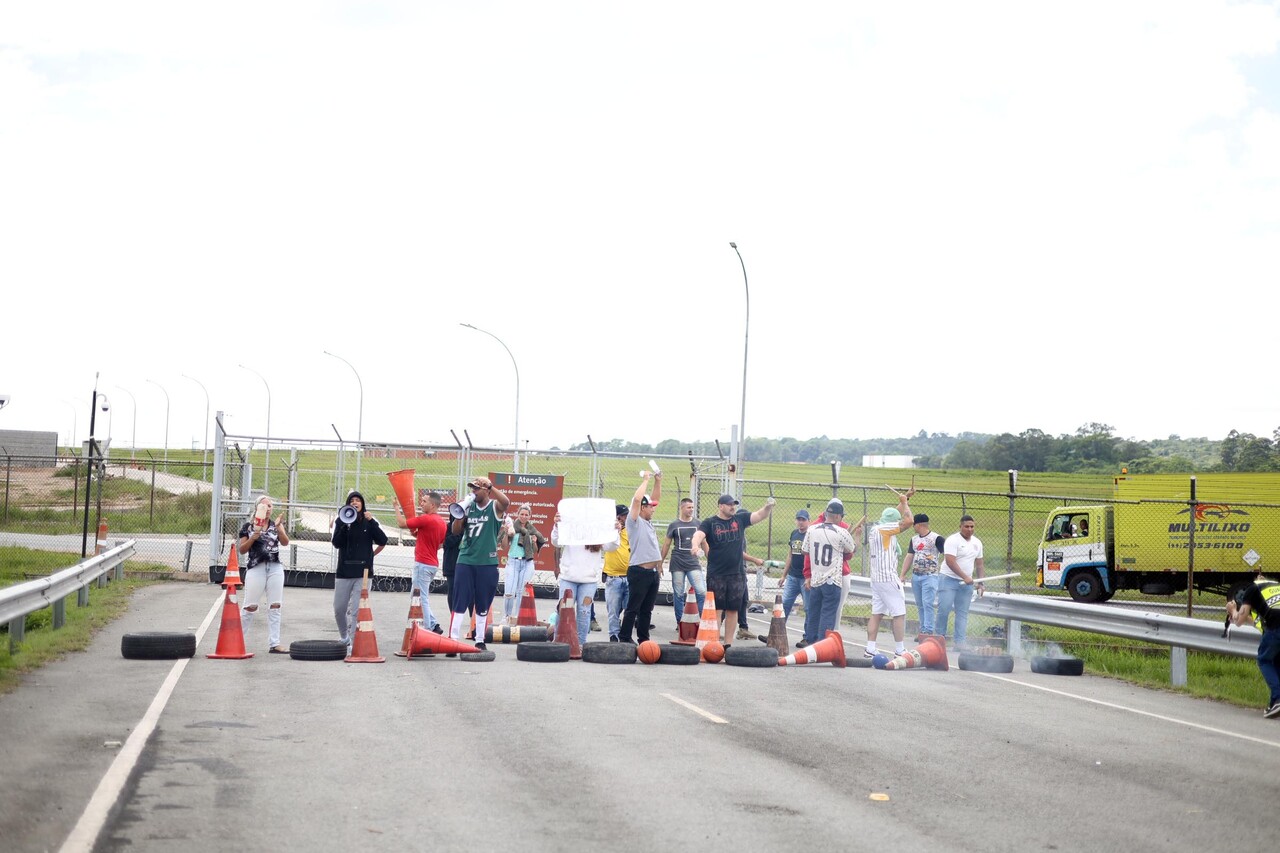 simulado de manifestação em rodovia