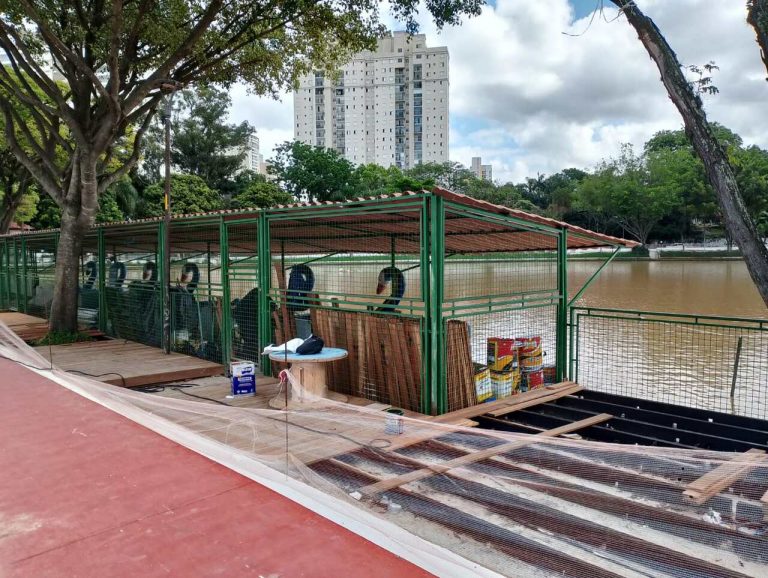 Obras no Lago dos Patos
