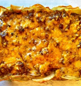 Notícias Carne moída com queijo e batatas