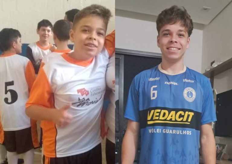Vinícius Vaz, aluno do Moriah e jogador do Vôlei Guarulhos