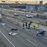 Corpos do casal após acidente na Dutra