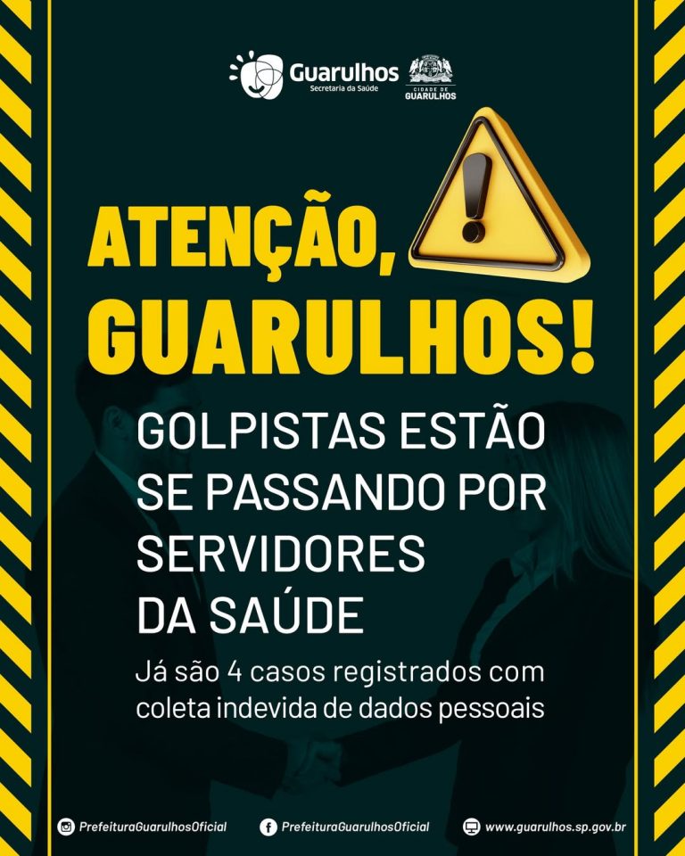 Alerta da Prefeitura de Guarulhos sobre golpistas
