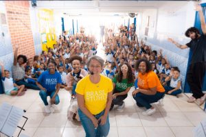 Alunos de escola participando de concertos didáticos em Guarulhos