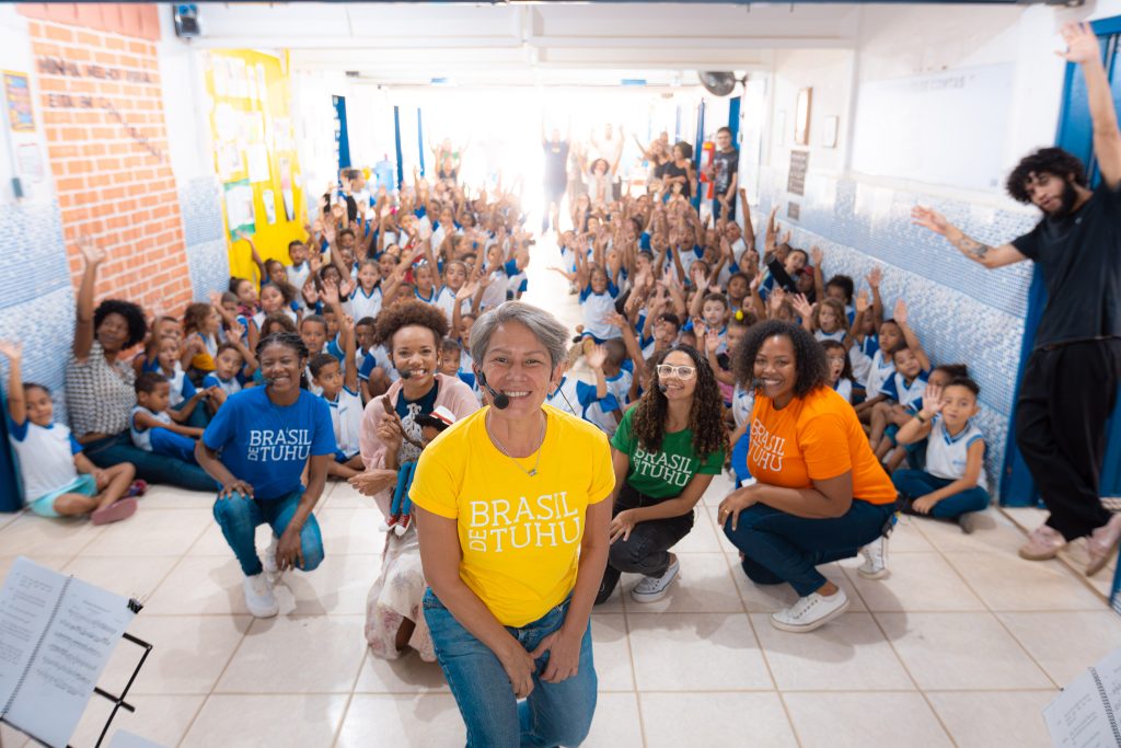 Alunos de escola participando de concertos didáticos em Guarulhos