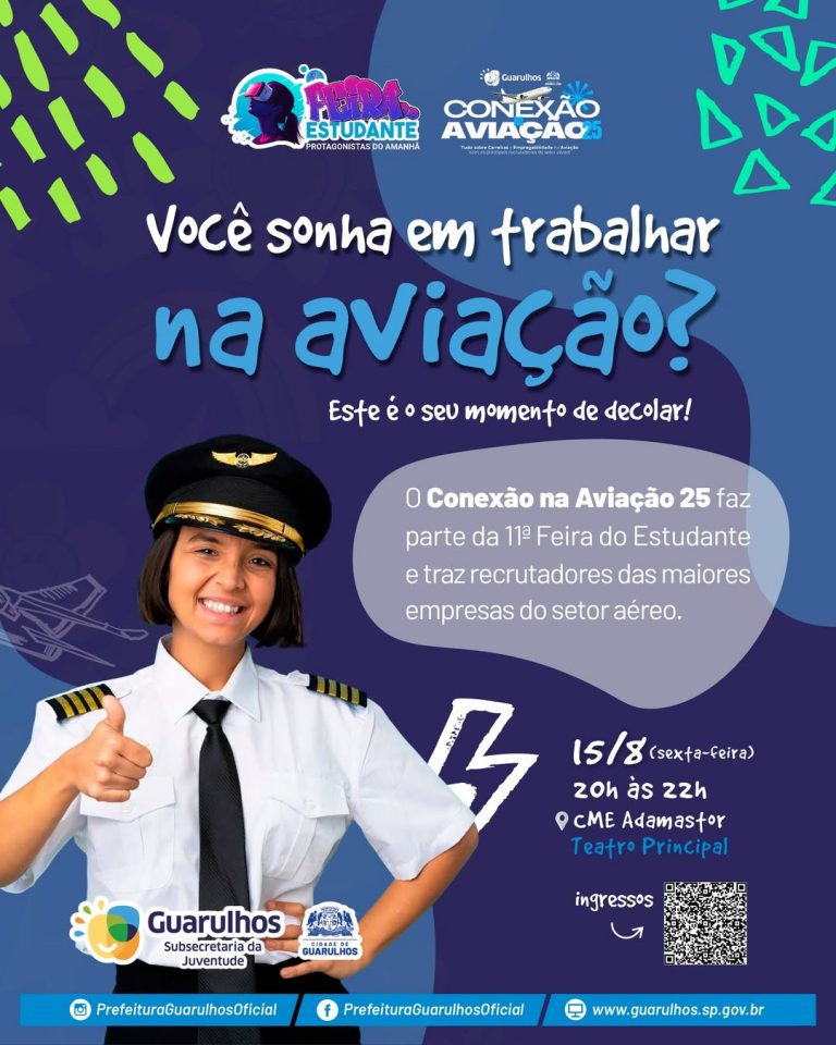 Cartaz Feira do Estudante simulador de voo