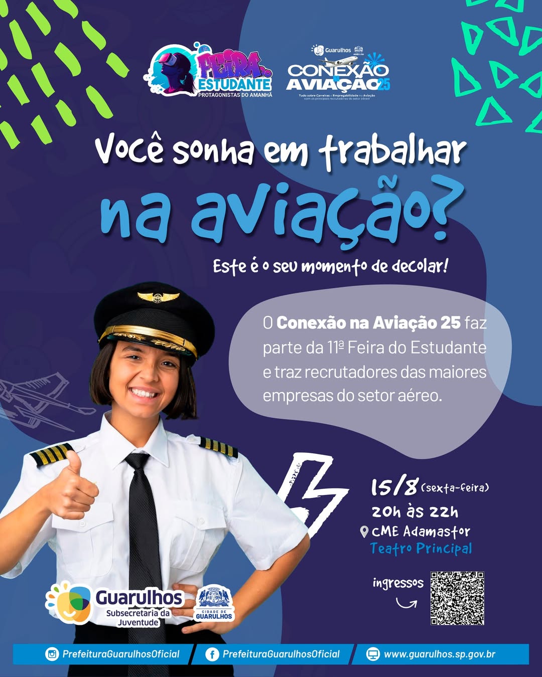 Cartaz Feira do Estudante simulador de voo