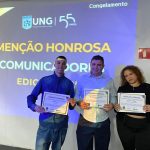 Menção honrosa da UNG aos profissionais do GRU Diário, Wellington Alves, Stepan Sena e Jennifer Freire