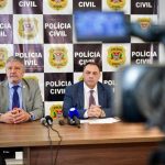 delegado seccional de Guarulhos, Waldir Antonio Covino Junior (à esq.)