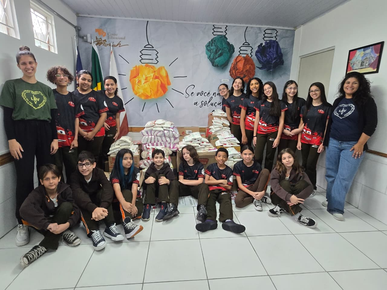 Moriah x 6º anos x arrecadação de pacotes de açúcar