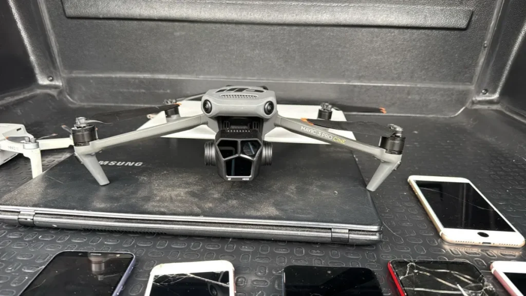drone e gravações apreendidas