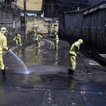 Limpeza da Avenida Antônio de Souza após enchente