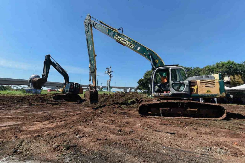 obras no Viaduto do Parque Cecap