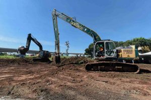 obras no Viaduto do Parque Cecap