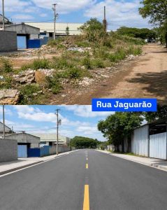 pavimentação da rua Jaguarão, na Cidade Industrial Satélite