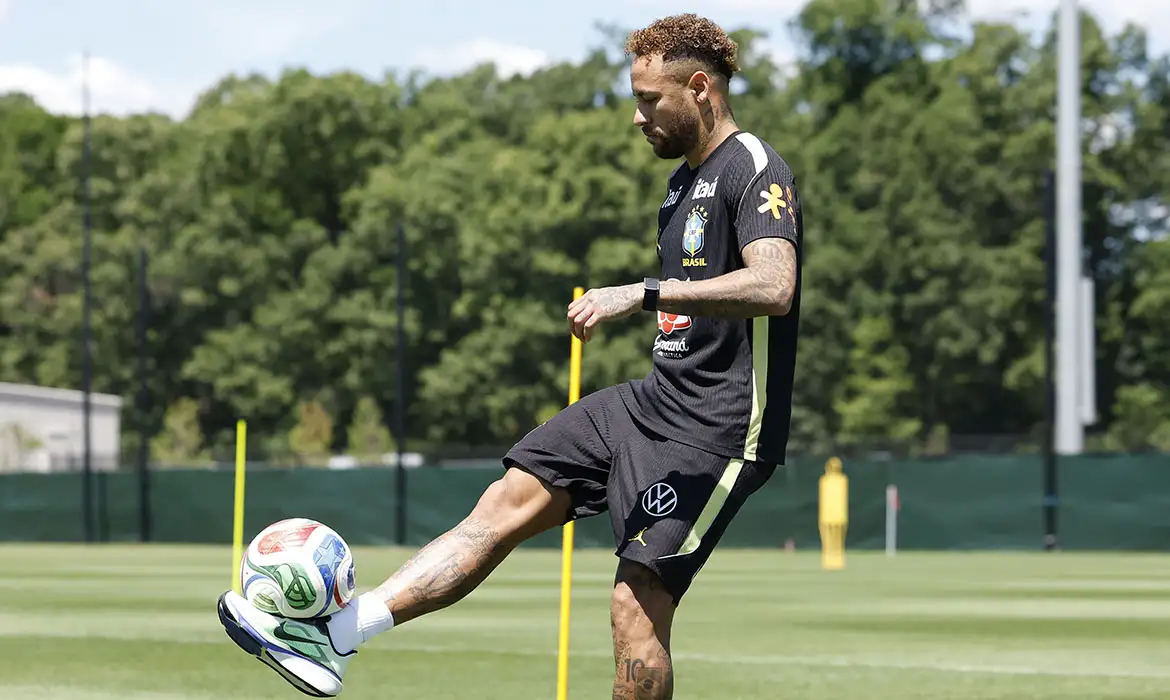 Neymar, treino da Seleção Brasileira