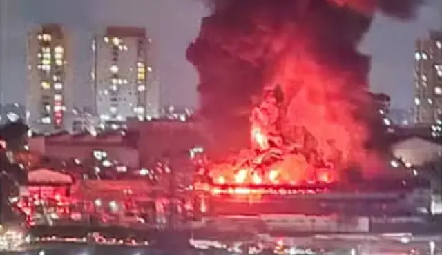 incêndio em galpão em Guarulhos