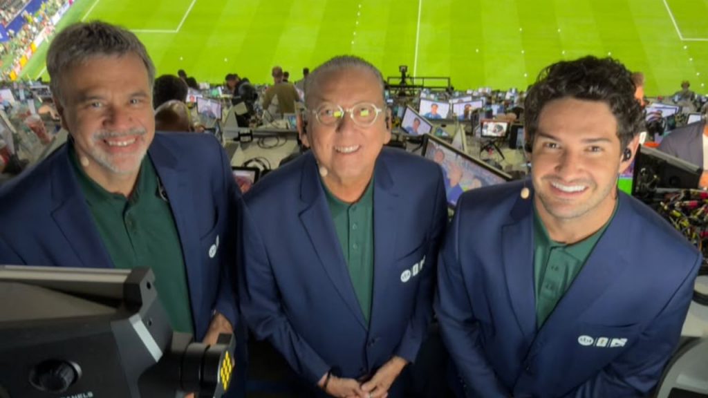 Mauro Beting, Galvão Bueno e Alexandre Pato