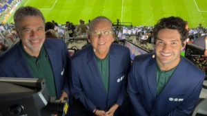 Mauro Beting, Galvão Bueno e Alexandre Pato
