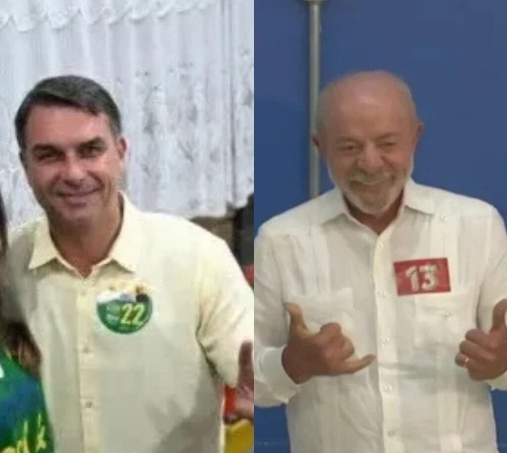 Flávio Bolsonaro e Lula votam